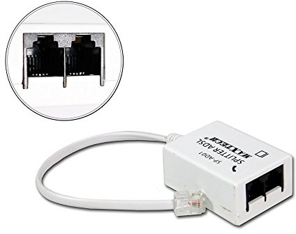 Vetrineinrete® Filtro adsl Splitter telefonico Plug Maschio RJ11 sdoppiatore per Linea telefonica con 2 ingressi Femmina Internet Modem connessione Router C28