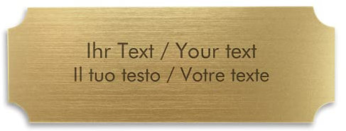 Placa para puerta personalizada con efecto latón con grabado – Placa acrílica dorada metalizada, 180 x 65 mm, rectangular – Placa de timbre – Placa para nombre