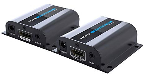 PremiumCord - Estensore HDMI Fino a 60 m Tramite Cavo Patch Cat6/Cat6a/Cat7, Cavo LAN, alloggiamento in Metallo, Compatibile con Full HD 1080p 60Hz