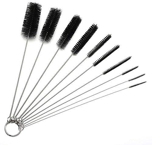 Tenlacum Flaschenreinigungsbürsten, 10 Stück Schlauchbürste, Nylon-Flaschenreinigungs-Set für Flaschen, Brillen, Strohhalme