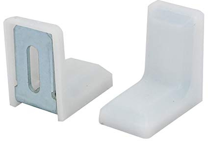 Luckycivia 40 Pack Metal Plastic L Shaped Angle Bracket, L Shape Cover Right Angle Corner Brace,White (28mmx28mmx19mm)