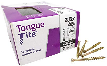 Box of 200 3.5 X 45MM Genuine Tongue-TITE® Screws Tongue and Groove Wood Flooring Screws - Free Next WORKNG Day DELIVERY TFTT3545