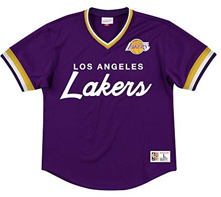Mitchell&Ness M&N Special Script MESH Retro Trikot mit 7kmh Aufkleber LA Lakers M