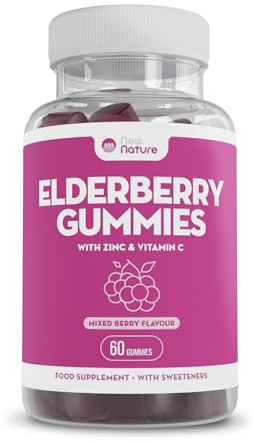 New Nature Elderberry Gummies - Vitamin C & Zinc, Sambucus Black Elderberry