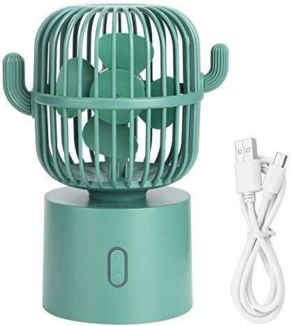 Ymiko Ventilador eléctrico de Escritorio Recargable portátil USB Mini Ventilador oscilante de refrigeración para Uso en el hogar(Verde)