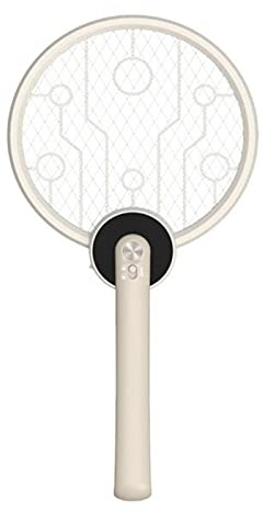 Matamoscas plegable Bug Zapper Fly Swatter, Asesino de insectos recargable USB 2 en 1 con iluminación LED Malla de seguridad de 3 capas para interior, viajes, camping,Blanco
