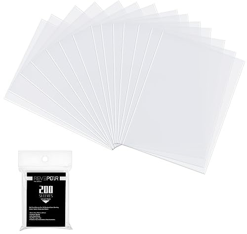 Revspoir Penny Sleeves 200 Stück Kartenhüllen, Card Sleeves Hohe Transparenz, Hochwertiges Polypropylen, Standardgröße, Perfekt für Verschiedene Sammelkarten, 66 * 91mm