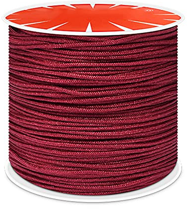 Anawakia Cordoncino in nylon, 100 m x 0,8 mm, in nylon, per realizzare gioielli fai da te (rosso scuro 1)