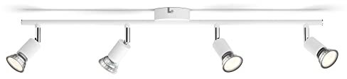 Philips Limbali 4-er Deckenspots (50 W), praktische Deckenleuchte mit vier flexiblen Spots, GU10 Leuchte ohne Leuchtmittel, weiß