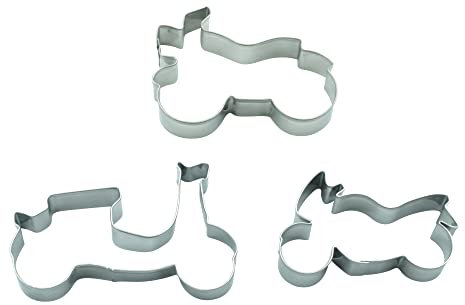 BekkiB - 3er-Set Ausstecher Motorrad - 2x Ausstechform Motorrad und 1x Motorroller - Aus Edelstahl gefertigt und spülmaschinengeeignet - 880625