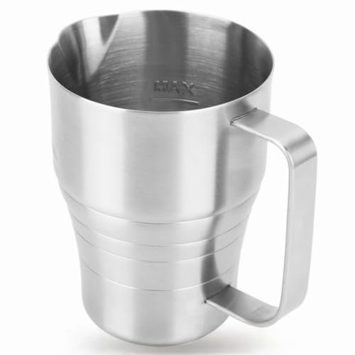 Jarra de espuma de café Taza de espuma de leche Hogar Plata Acero inoxidable Accesorios de café Latte Art Barista Jarras de vapor con escala 900ml
