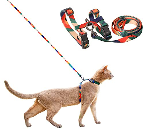 pidan Katzengeschirr und Leine, XL-Größe für große Katzen, ausbruchsicher, verstellbares Kätzchengeschirr für große, kleine Katzen, leicht, weich