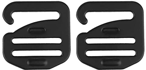 WarmHeartting 2 Stück schwere Metall-G-Haken-Flachstahl-Hängeschnallen für I-Zoll-Gurtband-Jagdweste und taktisches Gürtelzubehör