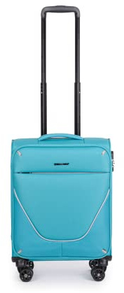 Stratic Strong resväska mjukt skal resväska vagn rullväska handbagage, TSA bagagelås, 4 hjul, utbyggbar, bensin, S, S