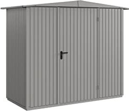 Gerätehaus Trend Satteldach / 2-flügelig / 2 Größen / 5 Farben/Geräteschuppen/Gartenhaus/Aluminium-Bodenrahmen/Hohe Qualität und sehr stabile Haptik/Einfache Montage - L (8,02 m²) (RAL 6005)
