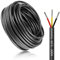 LightingWill 32.8FT/10M 20AWG 3x0.5mm² Electrical Wire 3 Core Cable, 20 Gauge 5V/12V/24V/240V/300V Low Voltage Extension Cable, Tinned Copper Wires, Flexible Cable High Temperature Resistant