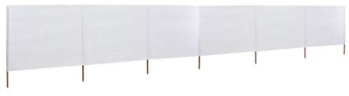 CIADAZ 6-teiliges Windschutzgewebe, Zaun Sichtschutz, Sichtschutz Garten, Windschutz, Gartensichtschutz, Bauzaun Sichtschutz, Terassen Sichtschutz, 800 x 80 cm Weiß