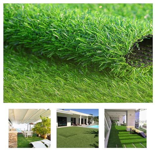 bimiti Kunstrasenteppich 2x3m, Kunstrasen 30 mm Höhe, Rasenteppich Meterware Grasteppich Outdoor Teppich Wetterfest Rollrasen Grasmatte für Balkon, Terrasse, Garten, Grün