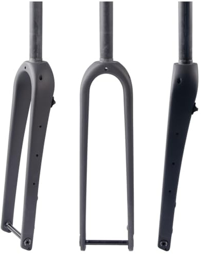 HIMALO 700C Gravel Gabel Carbon Rennrad Starrgabel 1-1/8 Gerade/konisch Vorderradgabel Scheibenbremse Steckachse 12 * 100mm (Color : Matte Black, Size : Straight)