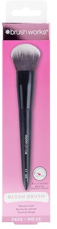 Brushworks No.12 Blush Brush – Ultra-Fluffy Makeup Brush for Powder, Cream & Liquid Blush – Vegan & Cruelty-Free