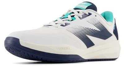 New Balance Men's FuelCell 796 V4 Tennis Shoe, White/Nb Navy/Cyber Jade, 8 M
