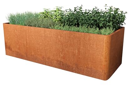 PRIMEYARD Cortenstahl Hochbeet Mario 200x80x80 cm, Rost-Optik