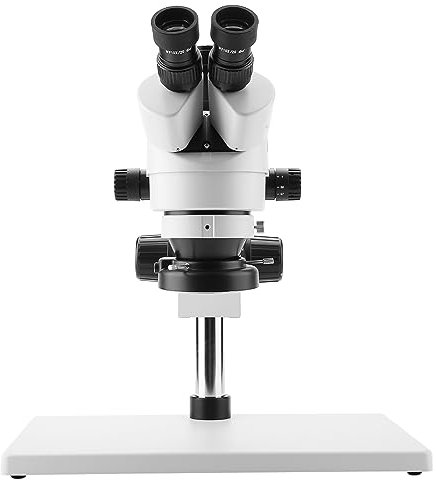 Hyuduo Trinokulares Stereo-Zoom-Mikroskop mit 3,5- Bis 90-facher Vergrößerung, Langer Arbeitsabstand, Geneigter Beobachtungskopf, Verstellbar, für die Elektronikindustrie, (EU-Stecker)