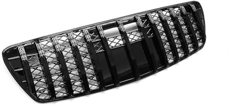 Kühlergrill Front Grill Für me&rc&ed&es Für Be&nz W211 E-Klasse 2003-2005 GT-Stil Auto Kühlergrill Chrom Oberer Ersatz Stoßstangenhaube Mesh Grill Autoteil(Black)