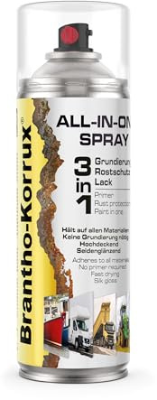 Brantho Korrux 3 in 1 Rostschutzlack - All-in-One Sprühdose Primer, Rostschutz und Lack - 400ml Spraydose RAL1021 - Rapsgelb Seidenglanz