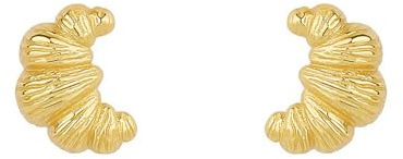 Fajewellery Damen Silber Schmuck-Set Gold Croissant Ohrstecker Armband Croissant Schmuck Geschenke (Ohrstecker)