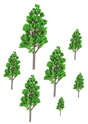 SEWACC 7stücke Teiliges Miniatur Kunststoff-Poplar-bäume Für Gartenlandschaften DIY Modellbaum Zubehör Für Miniatur Landschaften Und Sandtisch-Modelle