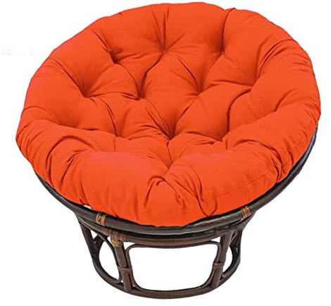 Coussin de chaise rond rembourré de luxe pour soucoupe en osier, hamac, balancelle, orange, 100 cm x 100 cm
