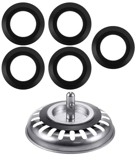 5 Pièces Joint D'Évier de Cuisine, Accessoires D'Évier Joint Remplacement | pour Filtre D'Évier de Cuisine, Joint en Caoutchouc pour Filtre À Bouchonø Externe 54 Mm, Ø Interne 32 mm
