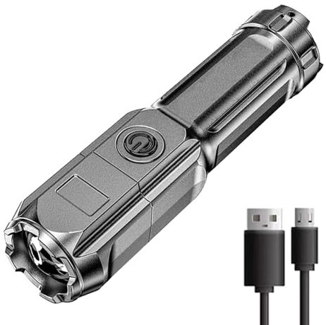 Tewzafiya Torcia a LED, torcia a LED, torcia elettrica regolabile, torcia elettrica, 3 modalità, 900000 lumen, impermeabile, torcia elettrica per il campeggio