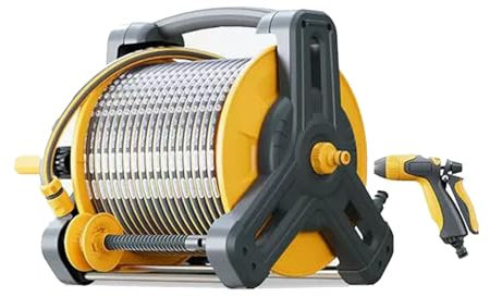 Hose Reel Cart Wall-Mountable Mobile Garden Water Hose, With Spray Nozzle - Outdoor Portable Irrigation Reel, For Easy Watering