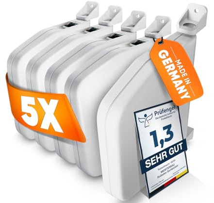 MEISTERBAU - Enrouleurs de sangle de volet roulant pour montage en saillie [sans sangle] – [Fabriqué en Allemagne] – Lot de 5 Enrouleurs de volet roulant rabattables pour sangle de volet roulant de 14