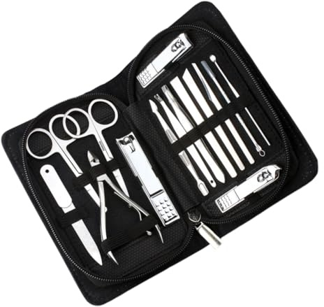 Ipetboom Coupe-ongles Et Limes à Ongles Set Noir Pour Manucure Des Ongles Orteils