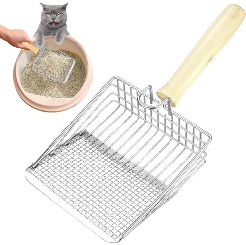 Katzenklo Schaufel,Katzenklo Schaufel Metall,Katzenstreuschaufel,Katzenstreuschaufel mit Langer Griff,Katzenschaufel,Schaufel Für Katzentoilette,Katzenschaufel Für Katzenklo,für Katzenstreu Klumpstreu