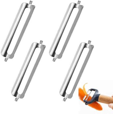 4 Stück SparschäLer Tupper für Tupperware SchäLef,KartoffelschäLer Messer Ersatzklingen,OrangenschäLer GemüSeschäLer Turbo Blade Ersatzteile Ersatzklinge,SpargelschäLer Sharp Schaber für SchäLfix Wmf