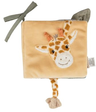 Sterntaler Spielbuch Safari - Baby und Kinder Stoffbuch zum Spielen mit Applikation - Babybuch weich wattiert mit Bindeband zum praktischem Anbinden an Kinderwagen oder Kinderbett, Ocker