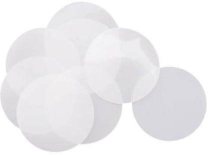 FOELANNE Feuille de Caoutchouc Silicone Ronde Blanche, Joints en Caoutchouc de Silicone, Cales Rondes for Instruments électroniques, épaisseur 8 mm, 10 pièces(Diameter:60mm)