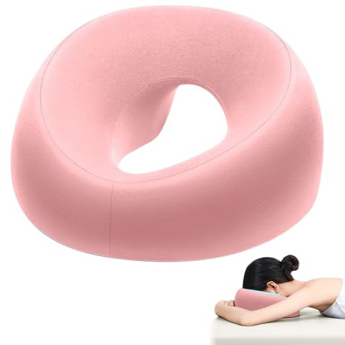 Foreverup Almohada de Masaje Boca Abajo, Reposacabezas de Cama de Masaje, Almohada De Masaje En Forma De U, Almohada de Descanso para salón de Belleza, Almohada Facial para Dormir Boca Abajo