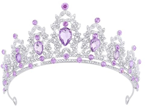 DRESHOW Corona di Compleanno per Donna Tiara di Cristallo di Strass per Ragazze Decorazioni Accessori per Capelli Tiara di Matrimonio Glitter Corona Principessa Fasce per Festa