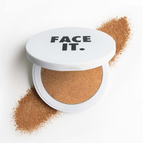 MOYOU LONDON Evidenziatore Bronzer Powder – Radiant Glow Bronzer con finitura scintillante, caldo evidenziatore dorato e polvere abbronzante, vegano, miscelabile, formula amante della pelle, bacio al