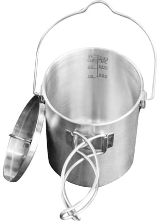 Qianly Foldable Camping Cup, Water Mug,Portable Cookware, 750ml Mini Hanging Cup Cook Pot for Camp Cooking Outdoor Backpacking