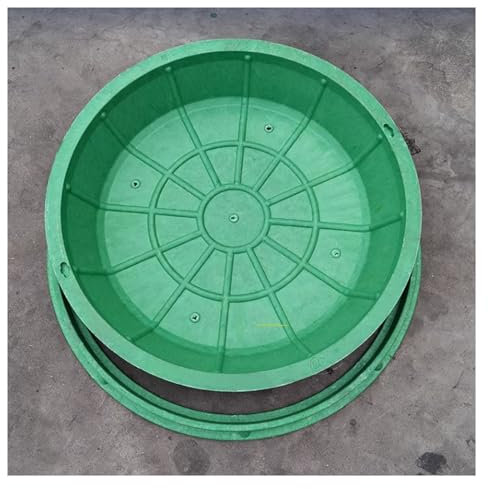 ZXCASDF Couvercle et Cadre Regard Invisibles，Dessus d'herbe Couvercle Puits Encastré，Caniveau Couvercle Regard Rond Invisible,Couvercles Fosse Septique Décoratifs Verts Encastrés(80cm/31.5in)