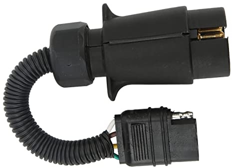 TOPINCN Accesorios de Remolque Conexión Más Segura para Luces de Remolque, 7 Pines Alrededor de 4 Pines Planos, Abdominales/latón, 1 X Enchufe Adaptador