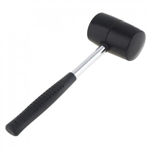 martello gomma Martello for piastrelle in gomma nera non elastica da 400 g con testa rotonda e impugnatura antiscivolo, utensile manuale fai da te