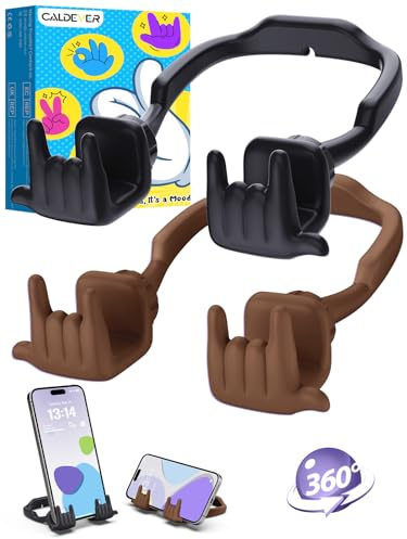 Regalos Originales para Mujer Hombre Soporte Movil: Pack de 2 Regalos Amigo Invisible Soporte Movil Mesa con Gesto Rock Ajustable para Adolescentes Ideas de Guay Gadgets Geniales Navidad Cumpleaños