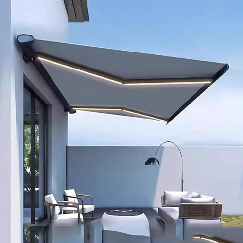Tenda da sole avvolgibile motorizzata per patio impermeabile con copertura ombreggiante per esterni con telecomando, protezione solare per finestre e porte, tenda da sole per terrazzo perfetta per